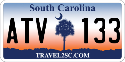 SC license plate ATV133