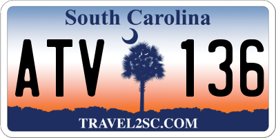SC license plate ATV136