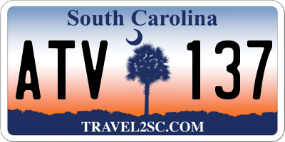 SC license plate ATV137