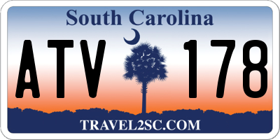 SC license plate ATV178