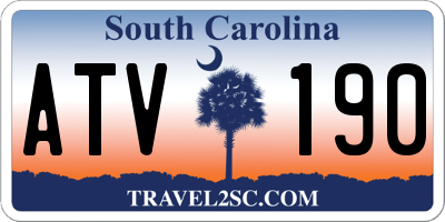 SC license plate ATV190