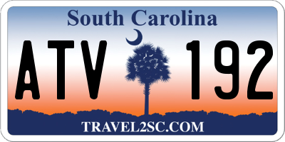 SC license plate ATV192