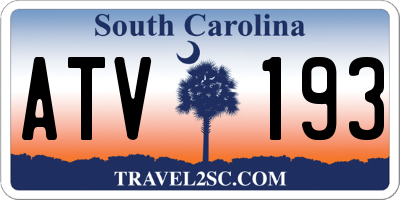 SC license plate ATV193