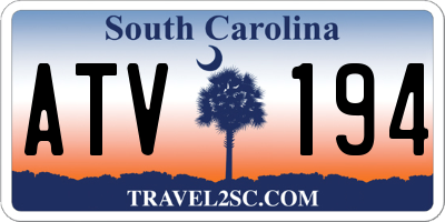 SC license plate ATV194