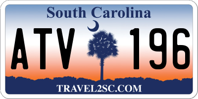 SC license plate ATV196