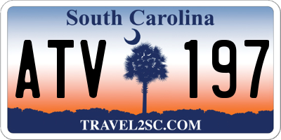 SC license plate ATV197