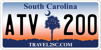 SC license plate ATV200
