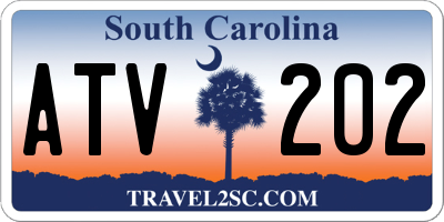 SC license plate ATV202