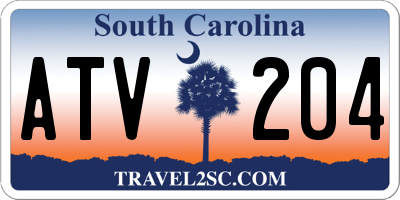 SC license plate ATV204