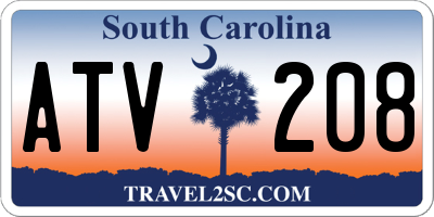 SC license plate ATV208