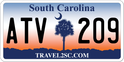 SC license plate ATV209