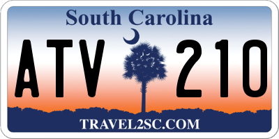 SC license plate ATV210