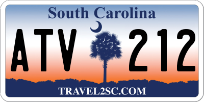 SC license plate ATV212