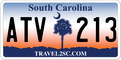 SC license plate ATV213