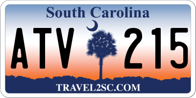 SC license plate ATV215