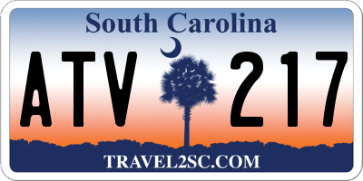 SC license plate ATV217