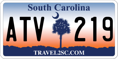 SC license plate ATV219