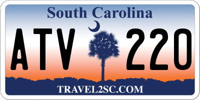 SC license plate ATV220