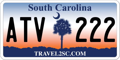 SC license plate ATV222