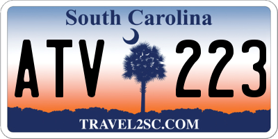 SC license plate ATV223