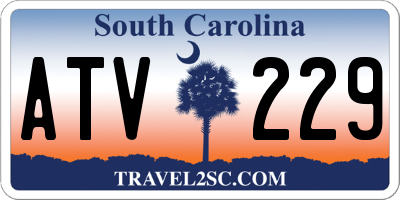 SC license plate ATV229
