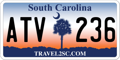 SC license plate ATV236