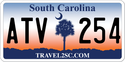 SC license plate ATV254