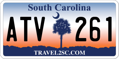 SC license plate ATV261