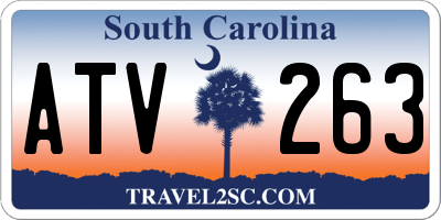 SC license plate ATV263
