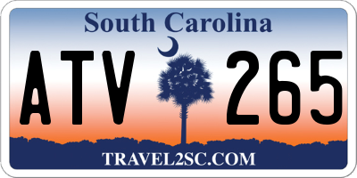 SC license plate ATV265