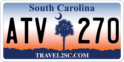 SC license plate ATV270