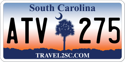 SC license plate ATV275