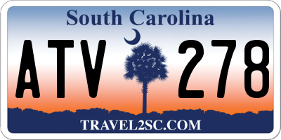 SC license plate ATV278