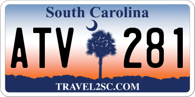 SC license plate ATV281