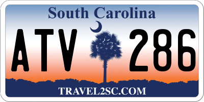 SC license plate ATV286