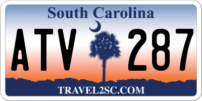 SC license plate ATV287