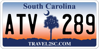 SC license plate ATV289
