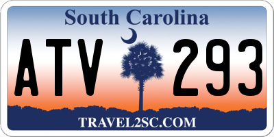SC license plate ATV293