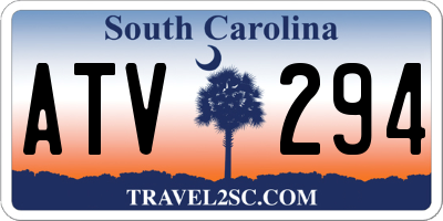 SC license plate ATV294