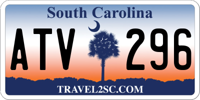 SC license plate ATV296