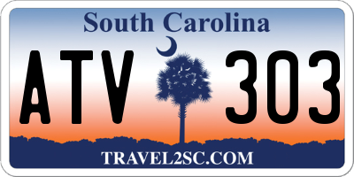 SC license plate ATV303