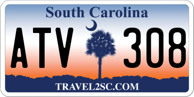 SC license plate ATV308
