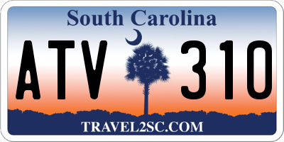 SC license plate ATV310