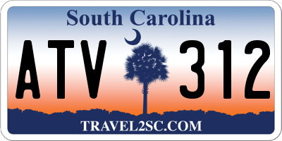 SC license plate ATV312