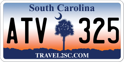 SC license plate ATV325
