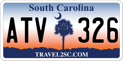SC license plate ATV326