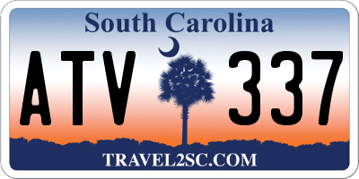 SC license plate ATV337