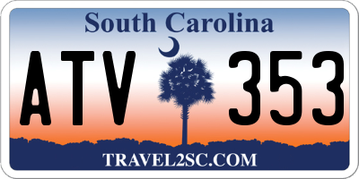 SC license plate ATV353