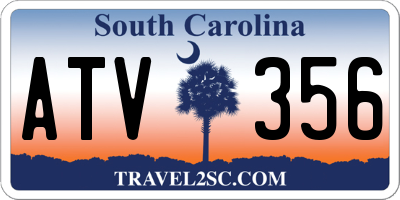 SC license plate ATV356