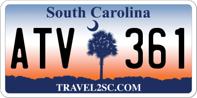 SC license plate ATV361
